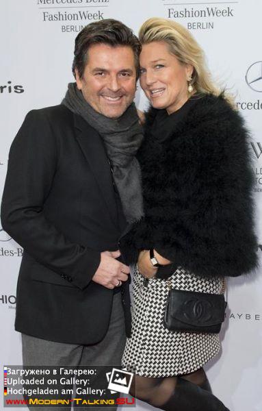 20.01.2015 Thomas Anders and Claudia Fashion Week-Berlin