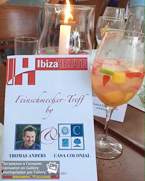 23.08.2017 Thomas Anders Casa Colonial Ibiza ужин с Томасом