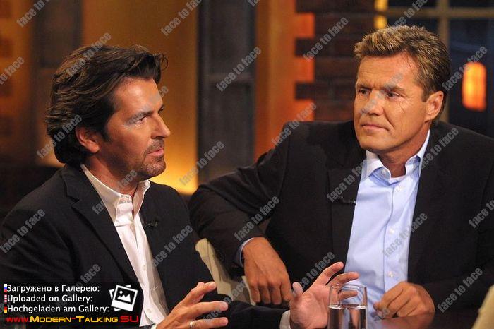 Dieter Bohlen und Thomas Anders (Modern Talking) in der ARD Sendung Beckmann am 18.03.2002