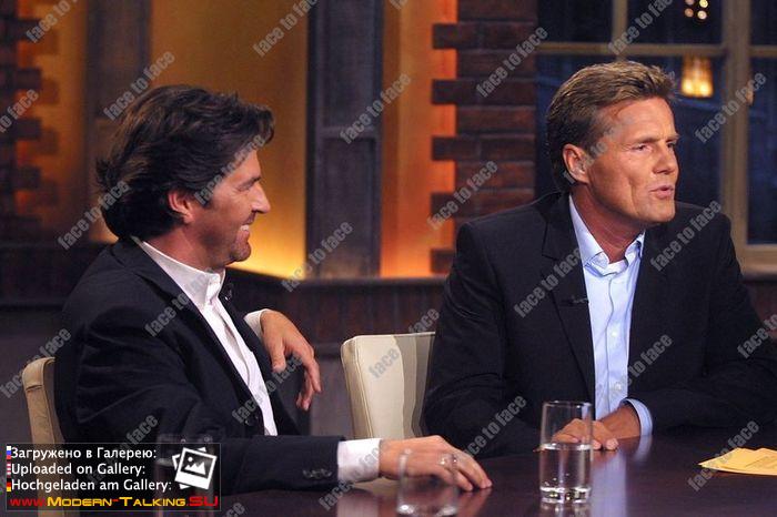 Dieter Bohlen und Thomas Anders (Modern Talking) in der ARD Sendung Beckmann am 18.03.2002