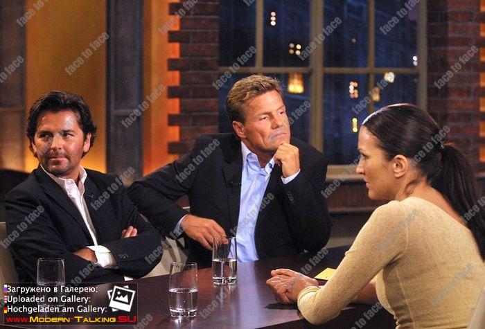 Dieter Bohlen und Thomas Anders (Modern Talking) in der ARD Sendung Beckmann am 18.03.2002