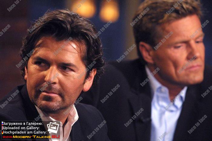 Dieter Bohlen und Thomas Anders (Modern Talking) in der ARD Sendung Beckmann am 18.03.2002