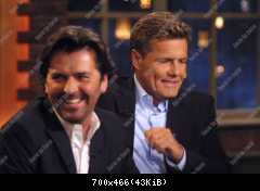 Dieter Bohlen und Thomas Anders (Modern Talking) in der ARD Sendung Beckmann am 18.03.2002