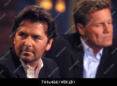 Dieter Bohlen und Thomas Anders (Modern Talking) in der ARD Sendung Beckmann am 18.03.2002