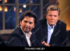 Dieter Bohlen und Thomas Anders (Modern Talking) in der ARD Sendung Beckmann am 18.03.2002